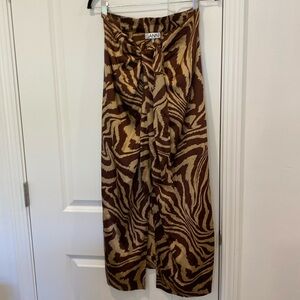 Ganni Brown Zebra Print Skirt